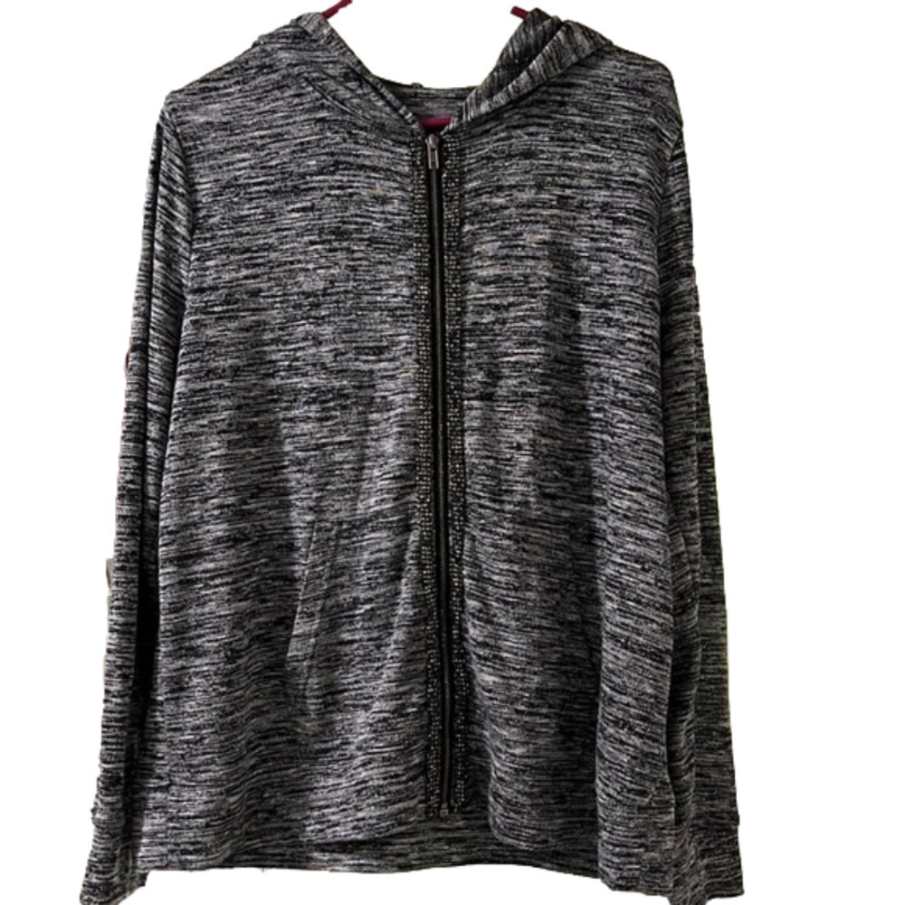 JUICY Couture X-Large gray heather full zip hoodie with bling